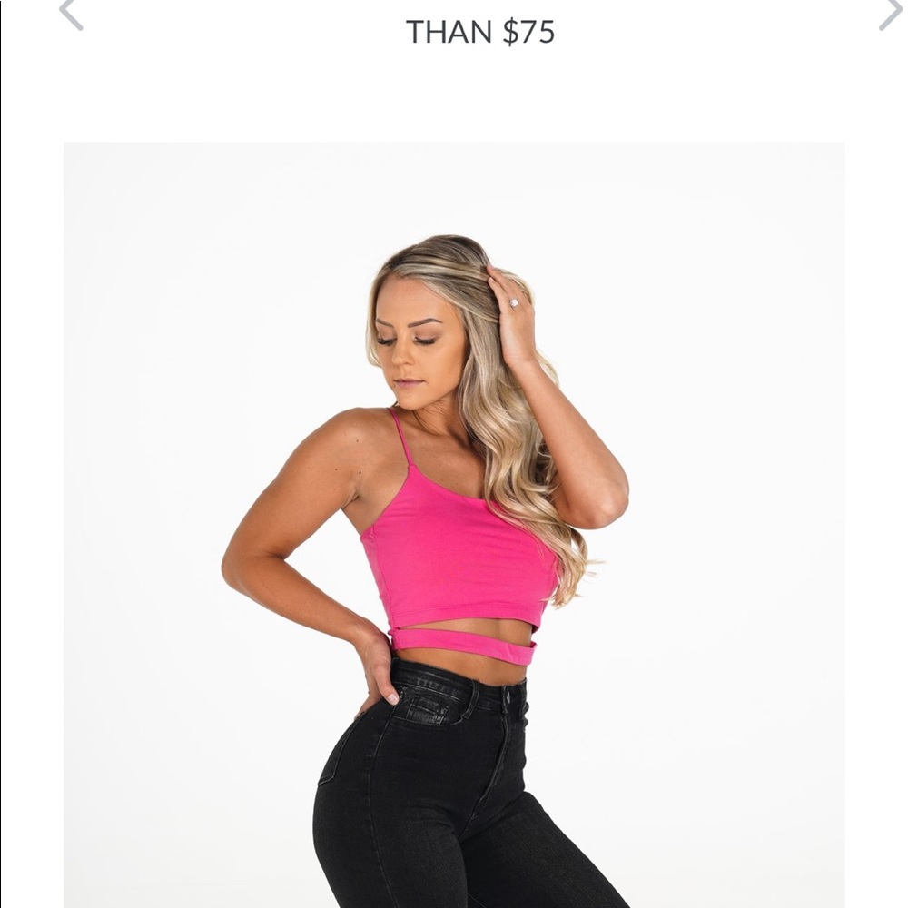 Hot pink night out crop in pink